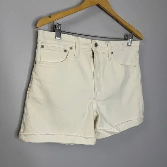 Madewell High-Rise Denim Shorts Tile White Stretch Women's 30 - Picture 3 of 11
